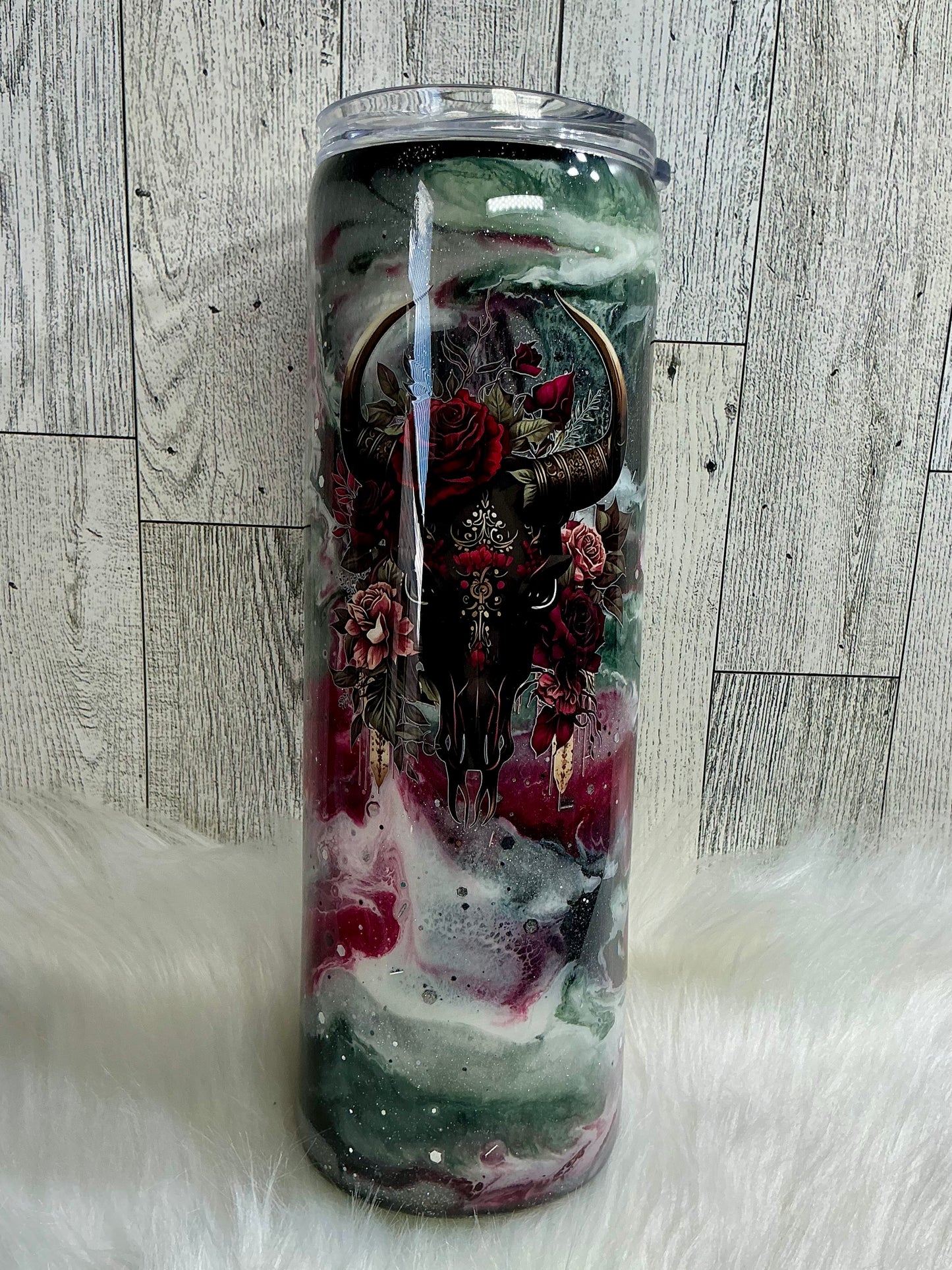 Western skull tumbler