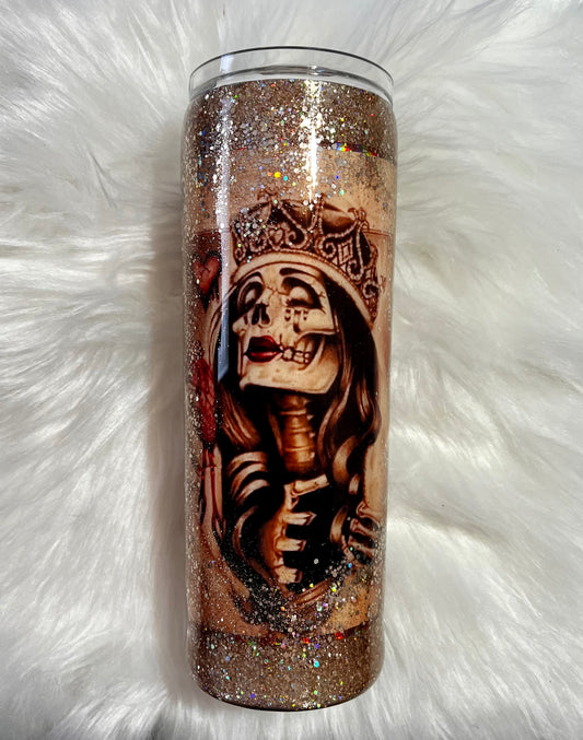 20 ounce Skinny Tumbler (gold queen)