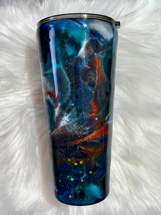 32 ounce Slim Tumbler ( space waves)