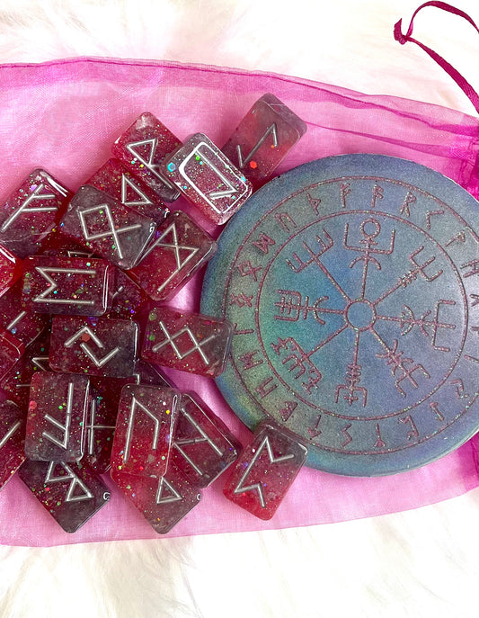 Pink-Silver Rune Stone Set-EVE