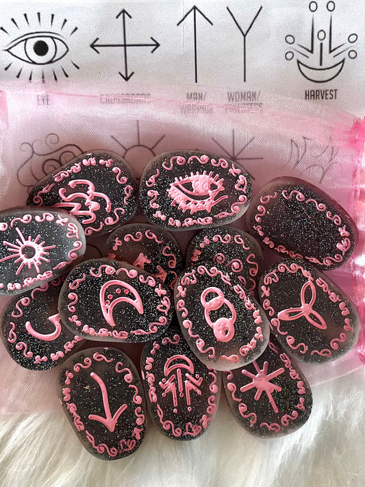 Silver pink Witchy Runes-EVE