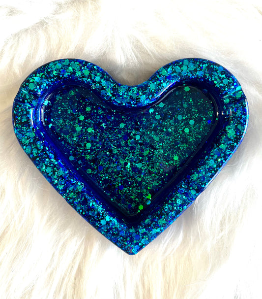 Glitter shift heart ashtray