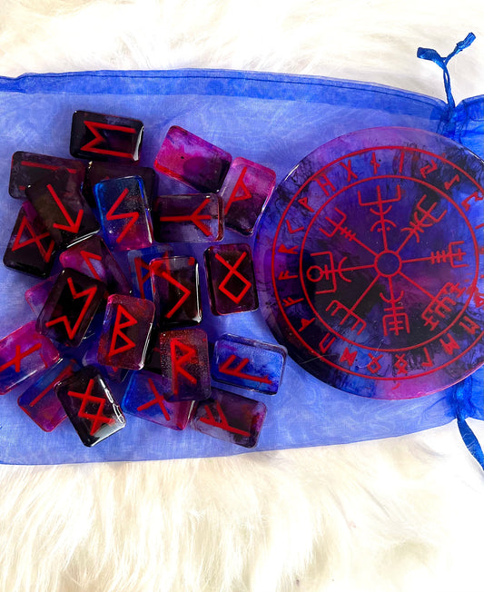 Red-Blue Ink Rune Stone Set-EVE