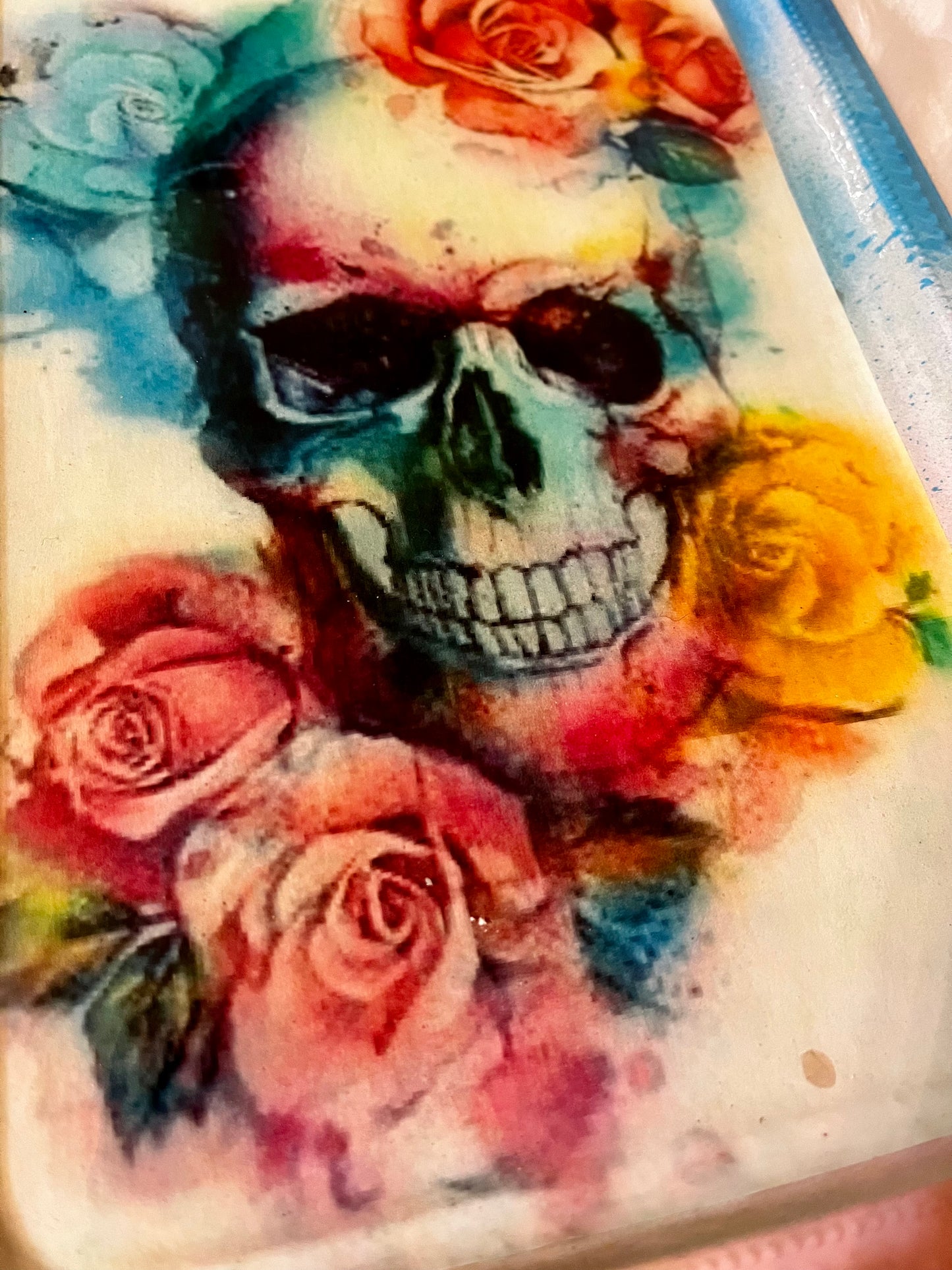 Floral Skull Tray (metal)