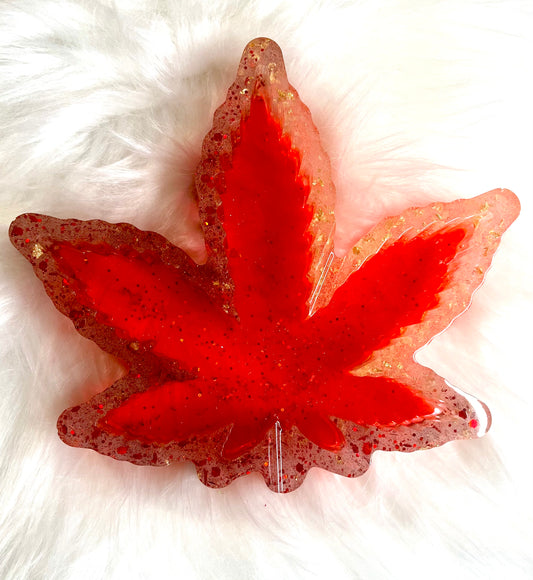 Red ombré 420 Leaf Ashtray