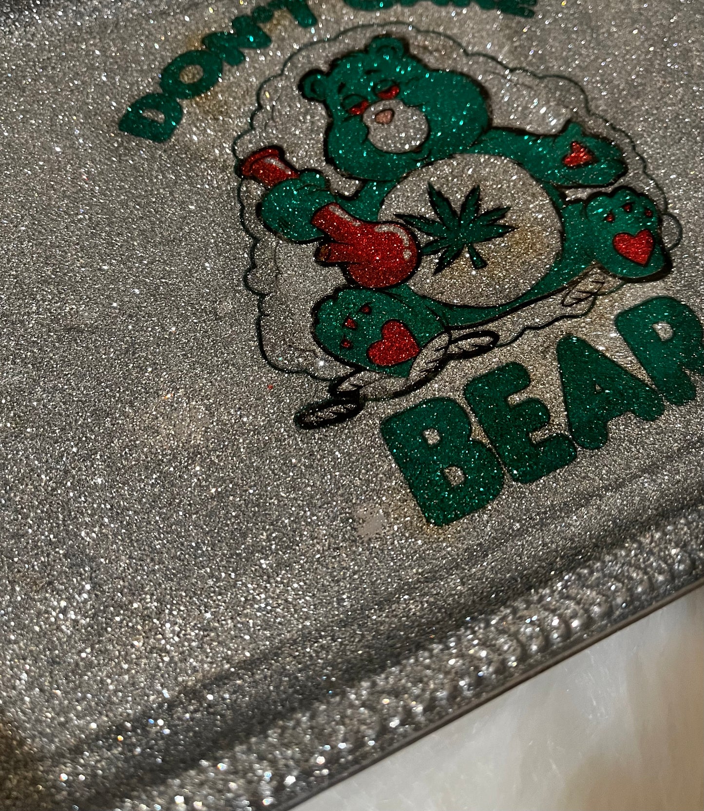 Don’t Care Bear Tray (metal)