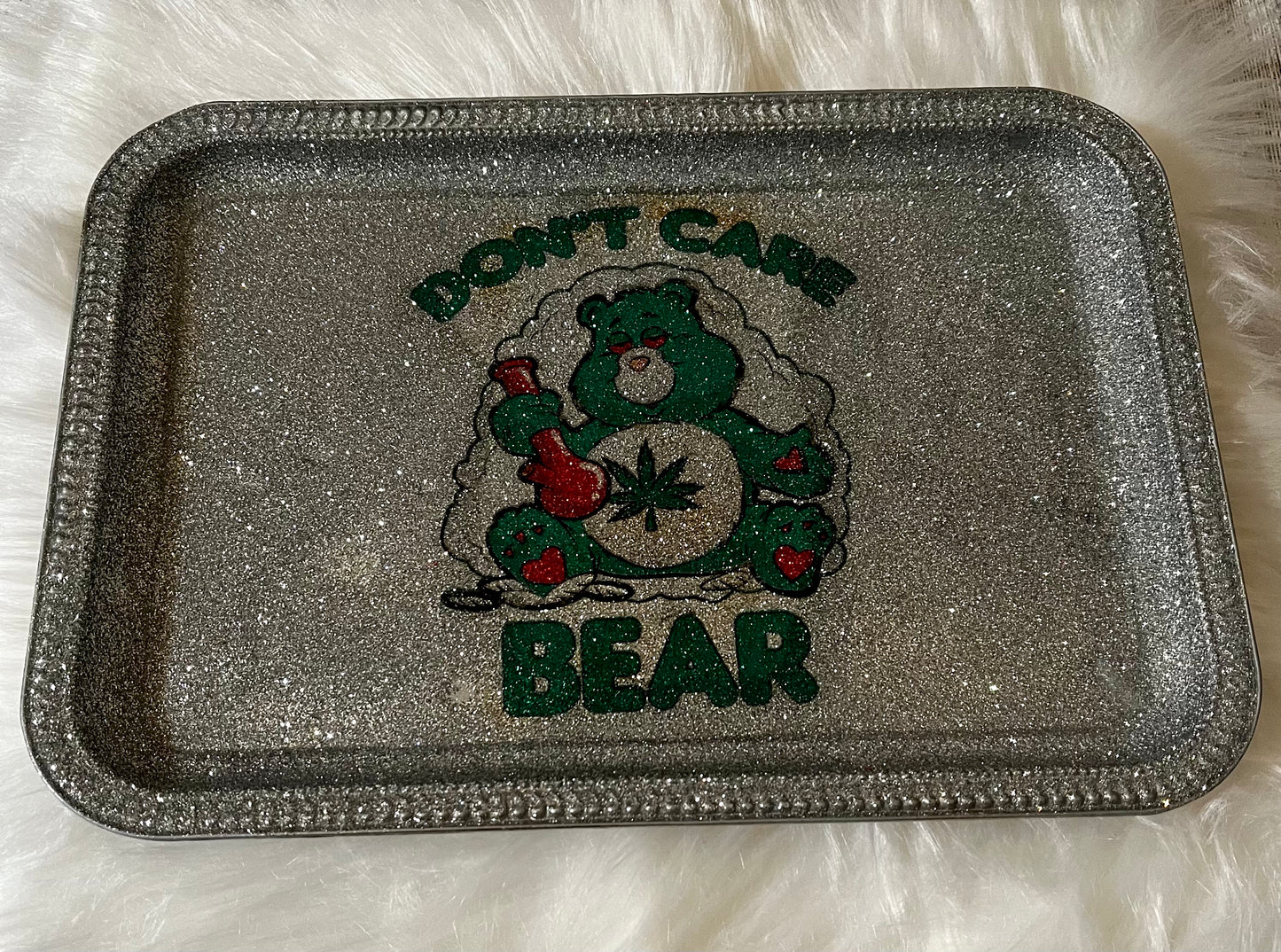 Don’t Care Bear Tray (metal)